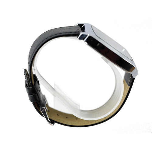 ELVIS E8 quartz square WATCH with real black leather strap 1
