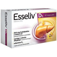 Esseliv D3 - Liver Health Support with Soy Phospholipids, Turmeric & Vitamin D3 for Immune & Bone Health | 50 Capsules