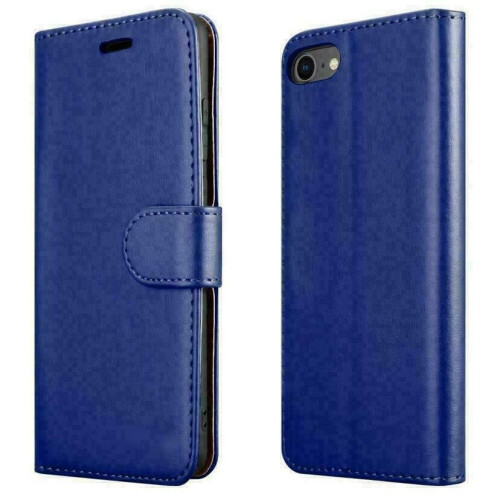 (Blue) For iPhone Elite Leather Flip Wallet Cover Apple iPhone 7/8/ SE2020