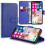 (Blue) For iPhone Elite Leather Flip Wallet Cover Apple iPhone 7/8/ SE2020 2