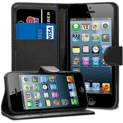 (Black) For iPhone Elite Leather Flip Wallet Cover Apple iPhone 7/8/ SE2020 1