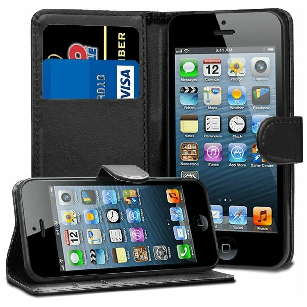 for-apple-iphone-7---8-plus-elite-leather-flip-wallet-cover--black