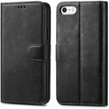 For Apple iPhone 7 & 8 Plus Elite Leather Flip Wallet cover *Black*