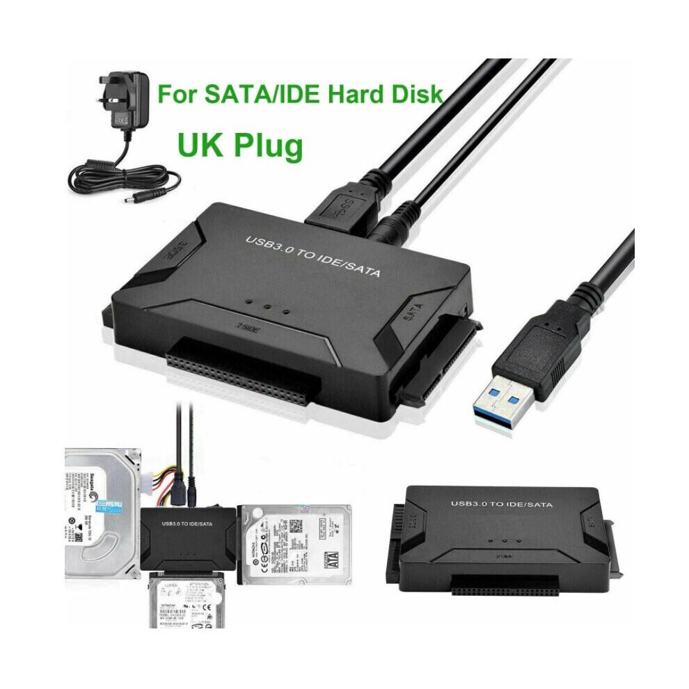 Usb 3.0 To Ide/Sata 2.5"/3.5" Sata/Ide/Ssd Hard Drive Converter Adapter 769891327558