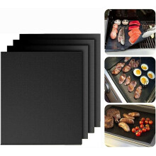 Set of 4 Non-stick Barbecue Baking Mats BBQ Sheets Reusable Gas Grill