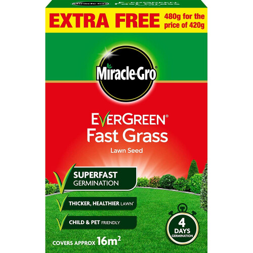 Miracle-Gro Miracle-Gro EverGreen Fast Growth Grass Thick Lawn Seed Friendly 480g