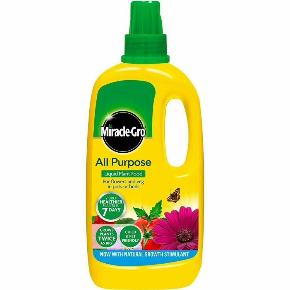 Miracle Gro All Purpose Liquid Plant Flower Vegetable Food 1 Litre