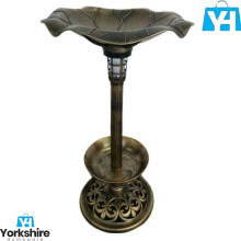 (Solar Birds Bath (30232p)) Solar Bird Bath Hotel Feeder With Light Garden Fountain Ornamental Table Station