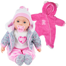 (Pink Onesie) The Magic Toy Shop 20" Lifelike Soft Baby Doll With Dummy & 12 Sounds