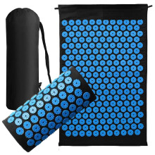 (Black & Blue Spikes) Acupressure Mat Body Mat and Pillow Set