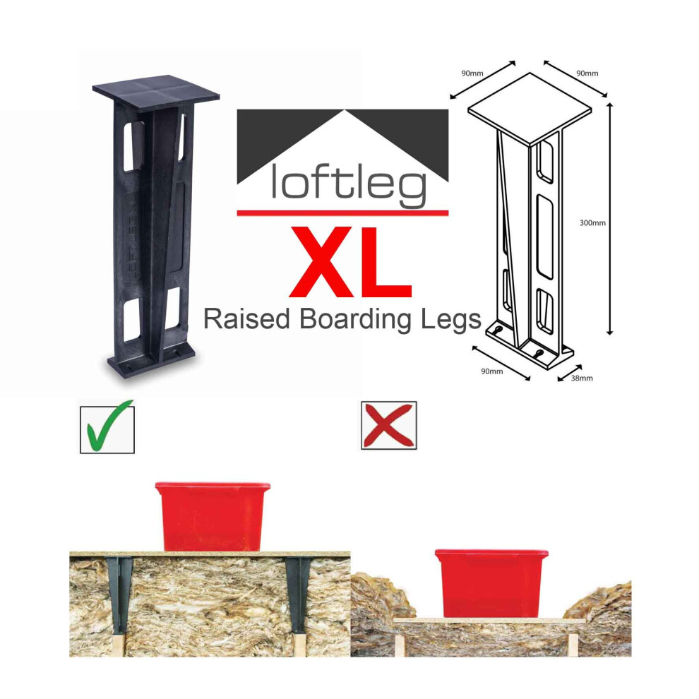 12X Loft Xl Insulation Spacer, Raised Storage Boarding Loftlegs Stilts Loft Legs 634158584534