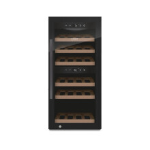 Caso WineComfort 24 black, Weink?hlschrank f?r 24 Flaschen, 2 Zonen auf 5-20?C einstellbar,Sensor- Touch, LED beleuchtet freistehend,