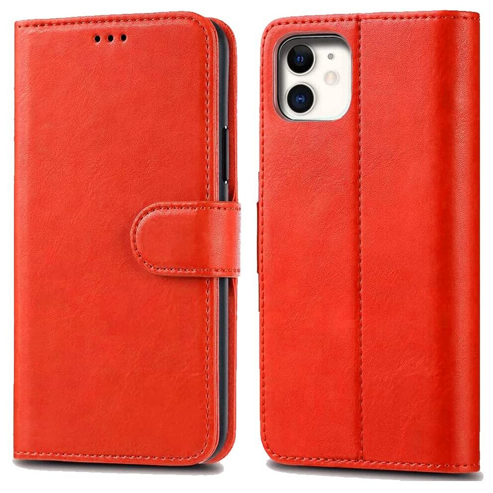 For Apple iPhone 11 (6.1) Elite Leather Flip Wallet cover *Red*-image-OPC-P8PK5WB-NEW