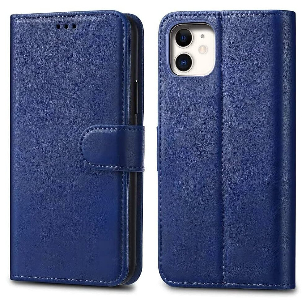 Elite Cases For Apple Iphone 11 (6.1) Elite Leather Flip Wallet Cover *Blau*