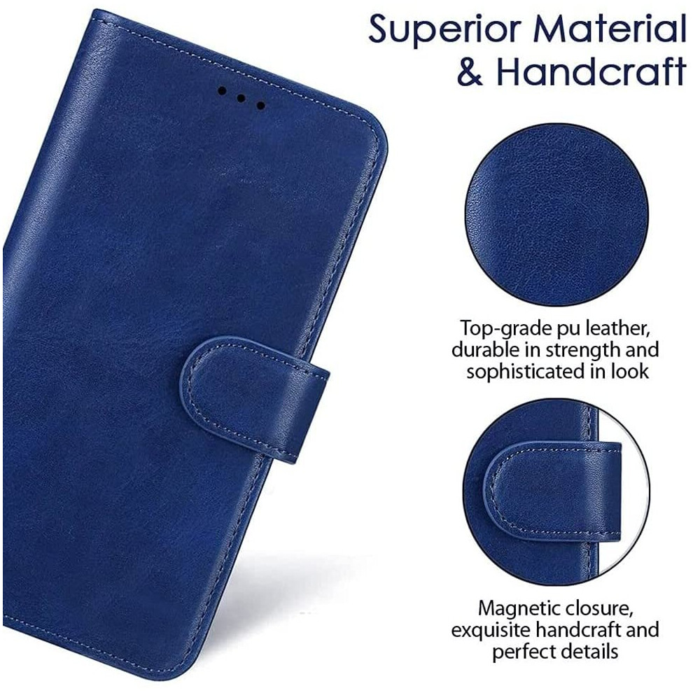 for-apple-iphone-11--6-1--elite-leather-flip-wallet-cover--blau