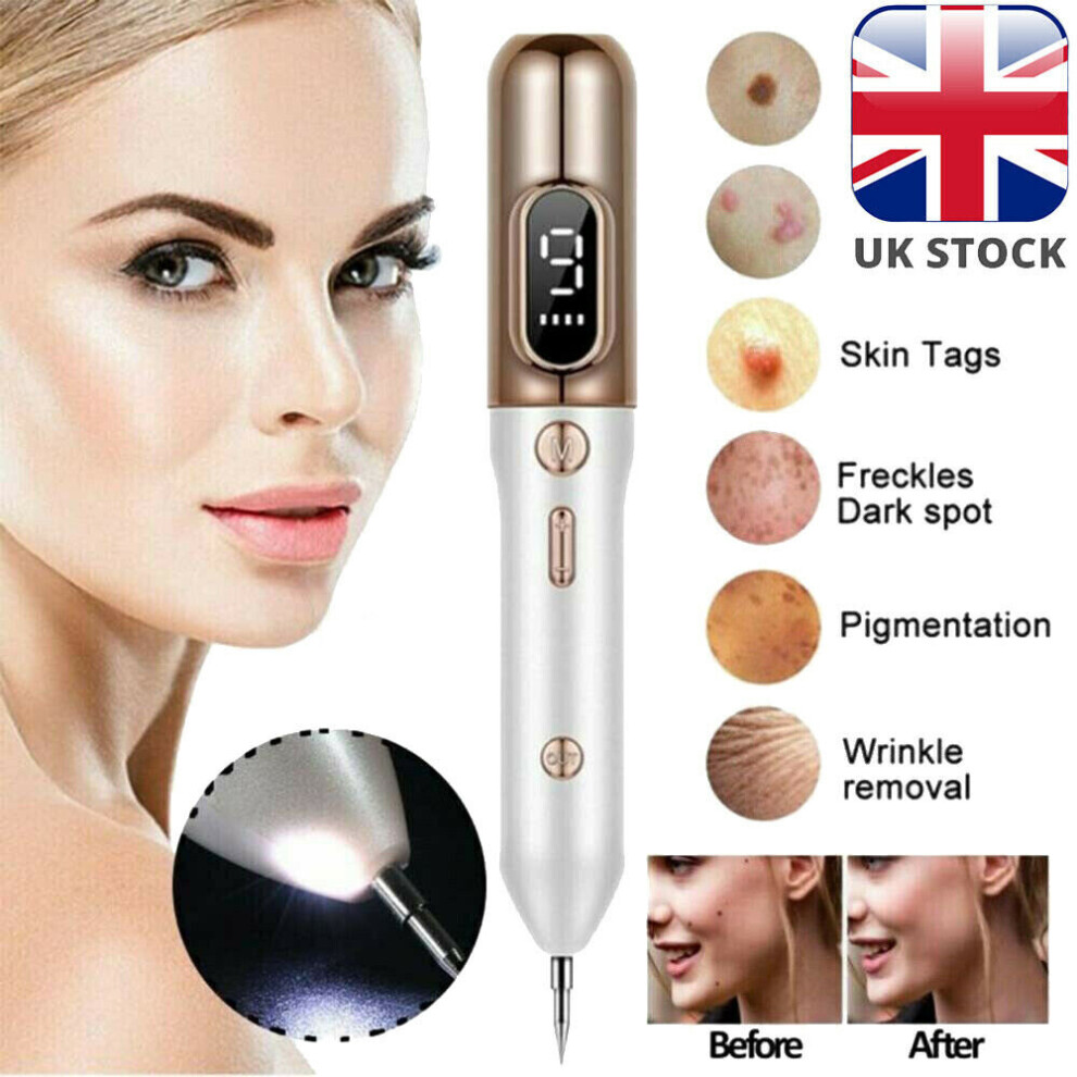 LCD Laser Plasma Pen Remover Skin Wart Tag Tattoo Mole Removal Dark