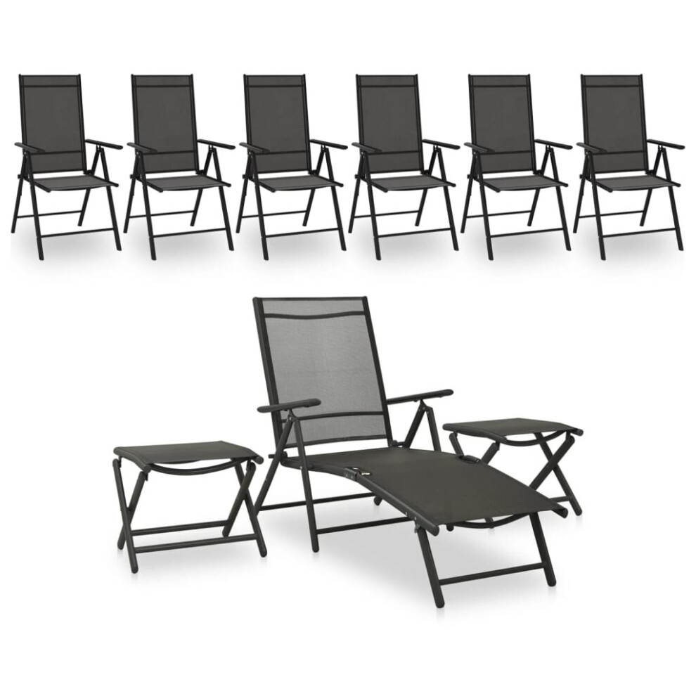 Vidaxl Garden Lounge Set 9 Piece Black And Anthracite Outdoor Chair Seating