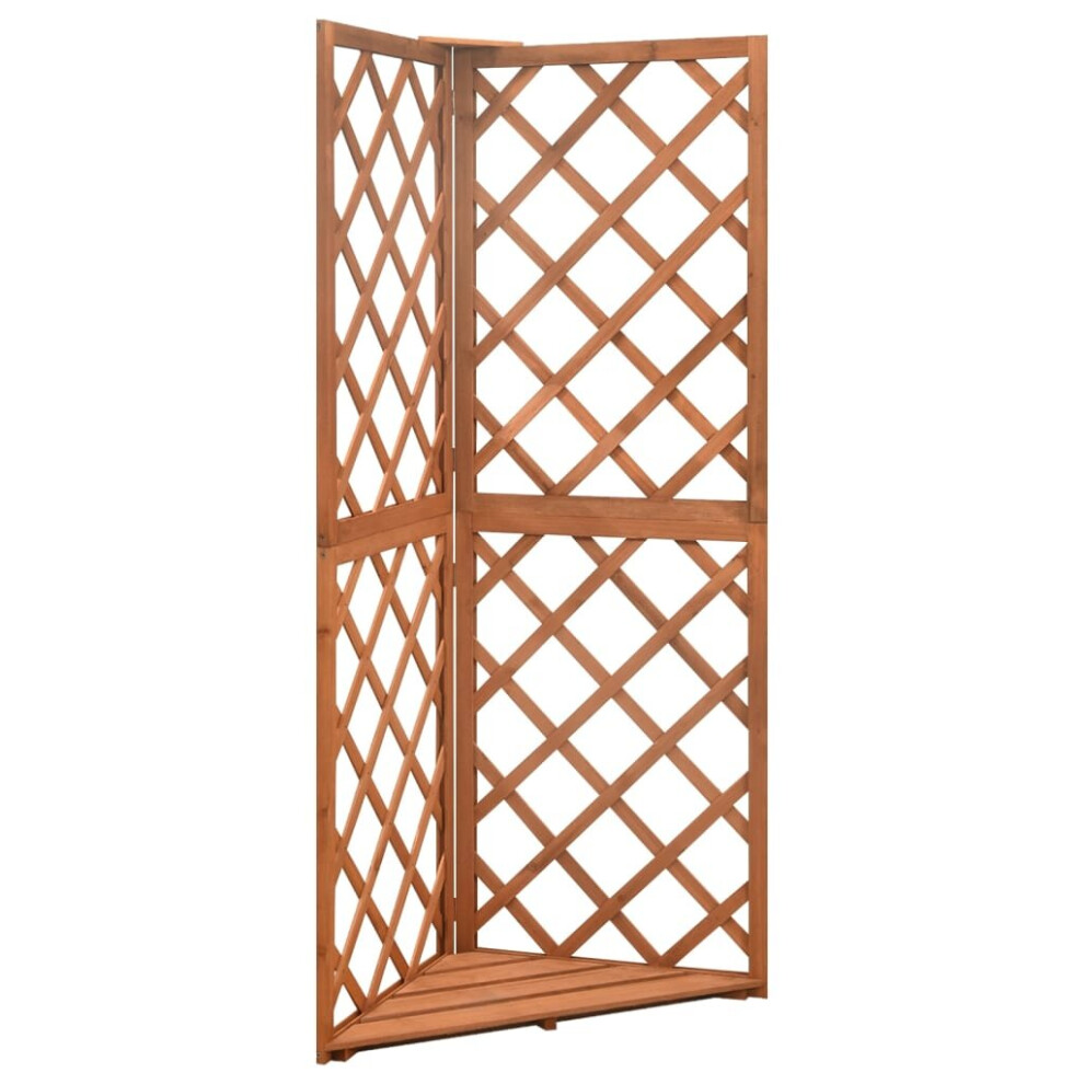 vidaXL Solid Fir Wood Corner Trellis 50x50x145 cm Wooden Garden Patio Trellis