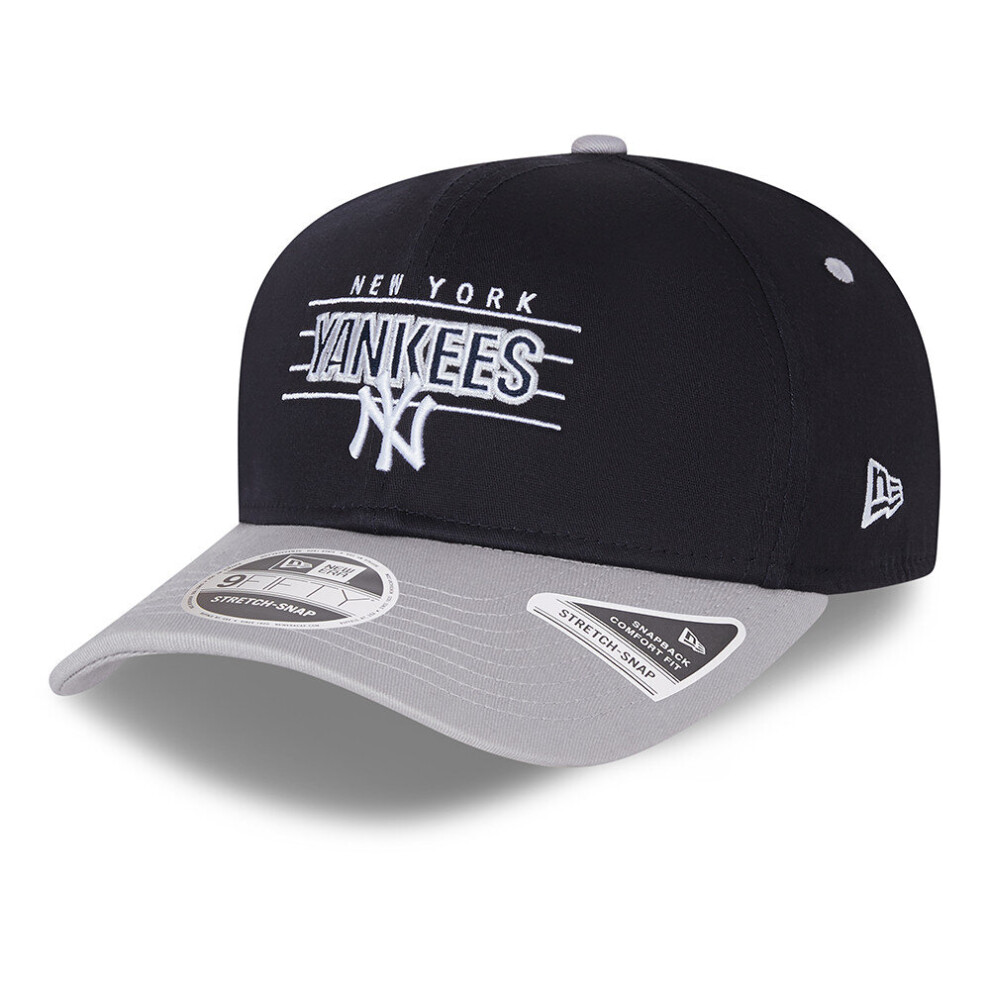 (M/L) New Era Team Wordmark 9Fifty Snapback Stretch Cap ~ New York Yankees