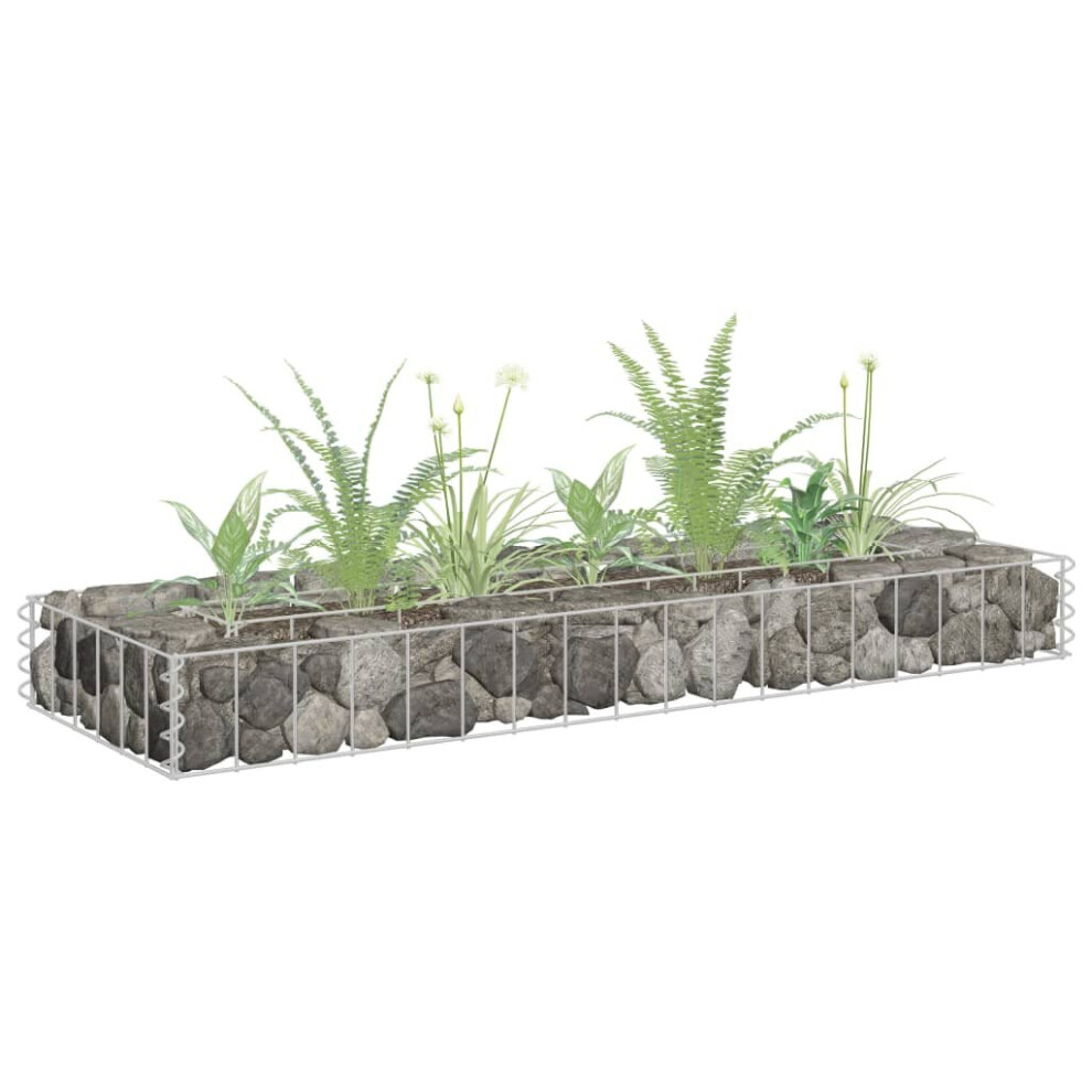 vidaXL Gabion Raised Bed Galvanised Steel Basket Planter Outdoor Garden Patio