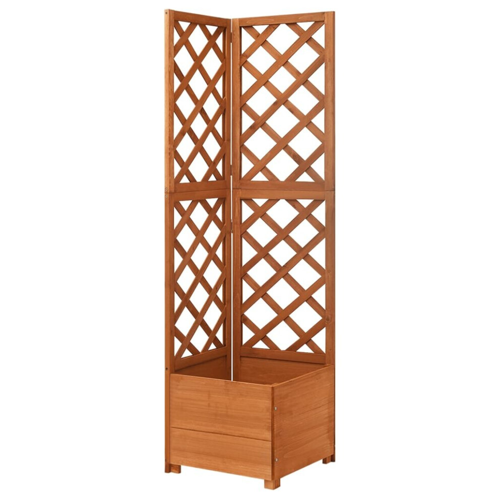 Vidaxl Solid Fir Wood Corner Trellis Planter Wooden Outdoor Garden Flower Box