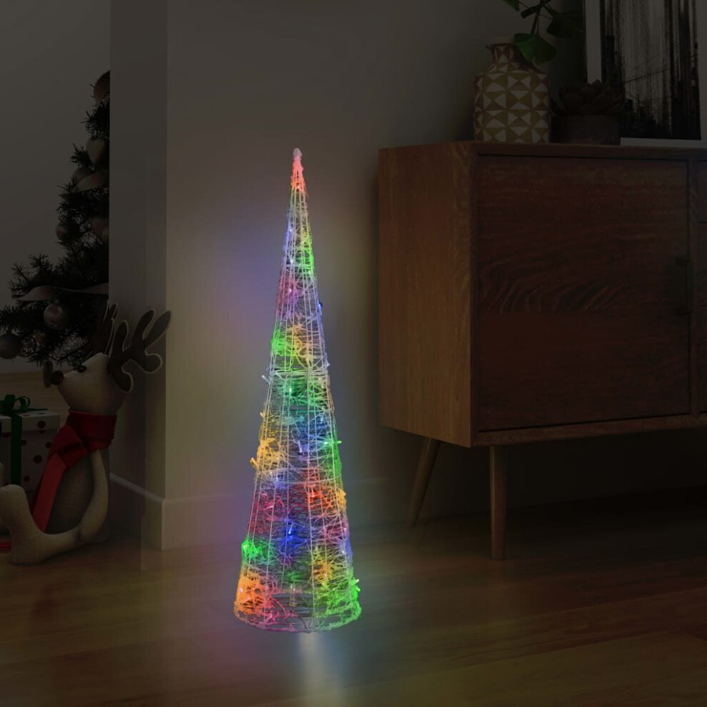 vidaXL Acrylic Decorative Pyramid LED Light Cone Colourful Holiday Ornament