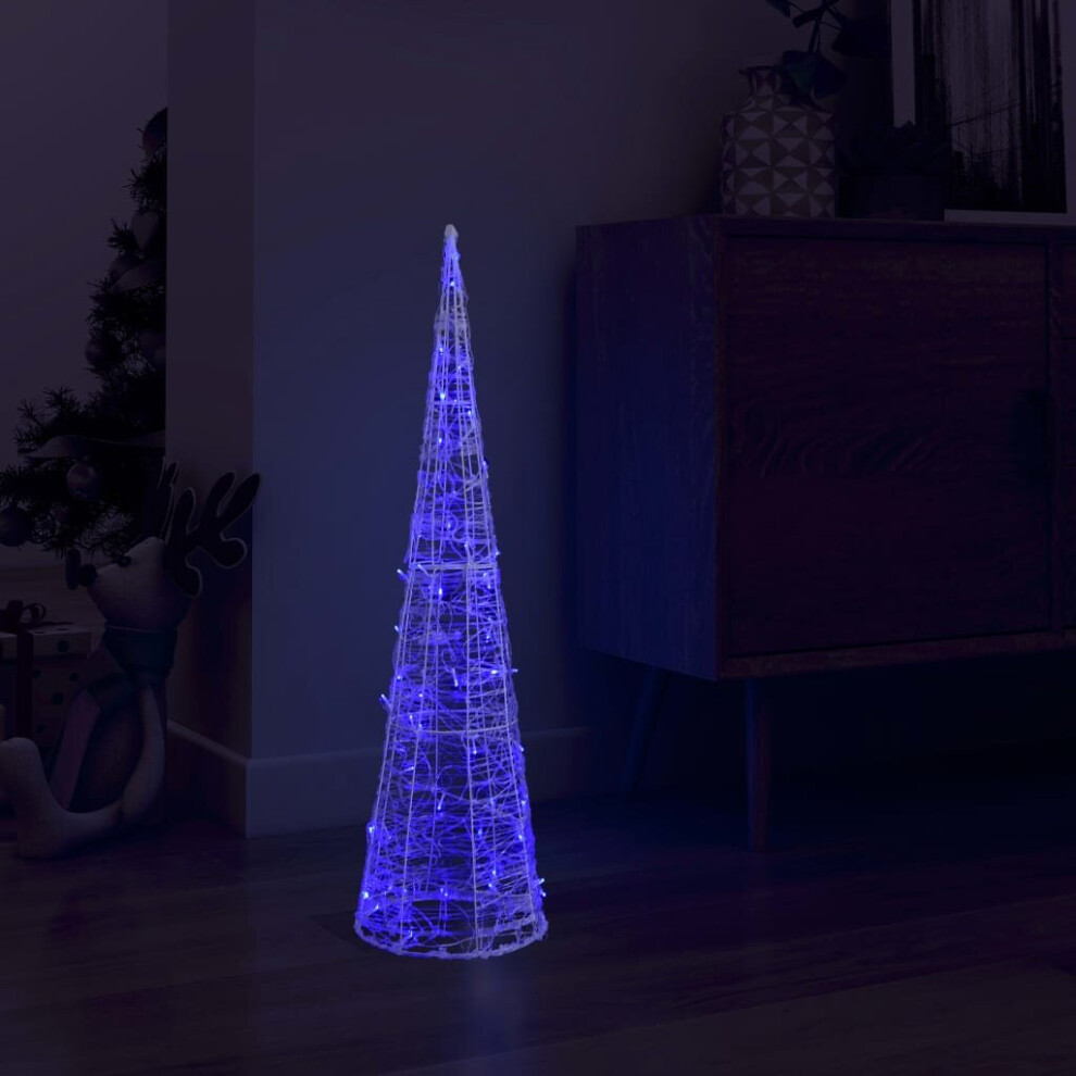 vidaXL Acrylic Decorative Pyramid LED Light Cone Blue Xmas Holiday Decoration