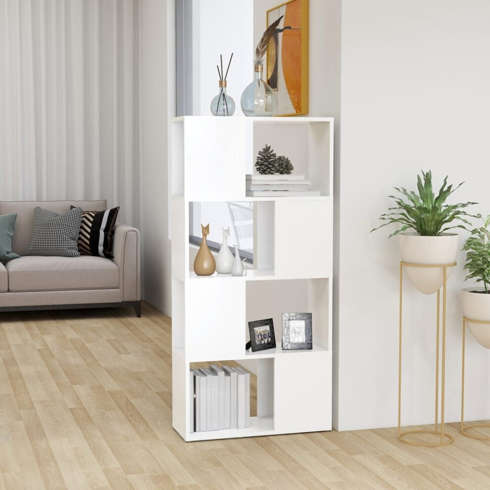 Vidaxl Book Cabinet Room Divider Engineered Wood Privacy Screen Bookcase White