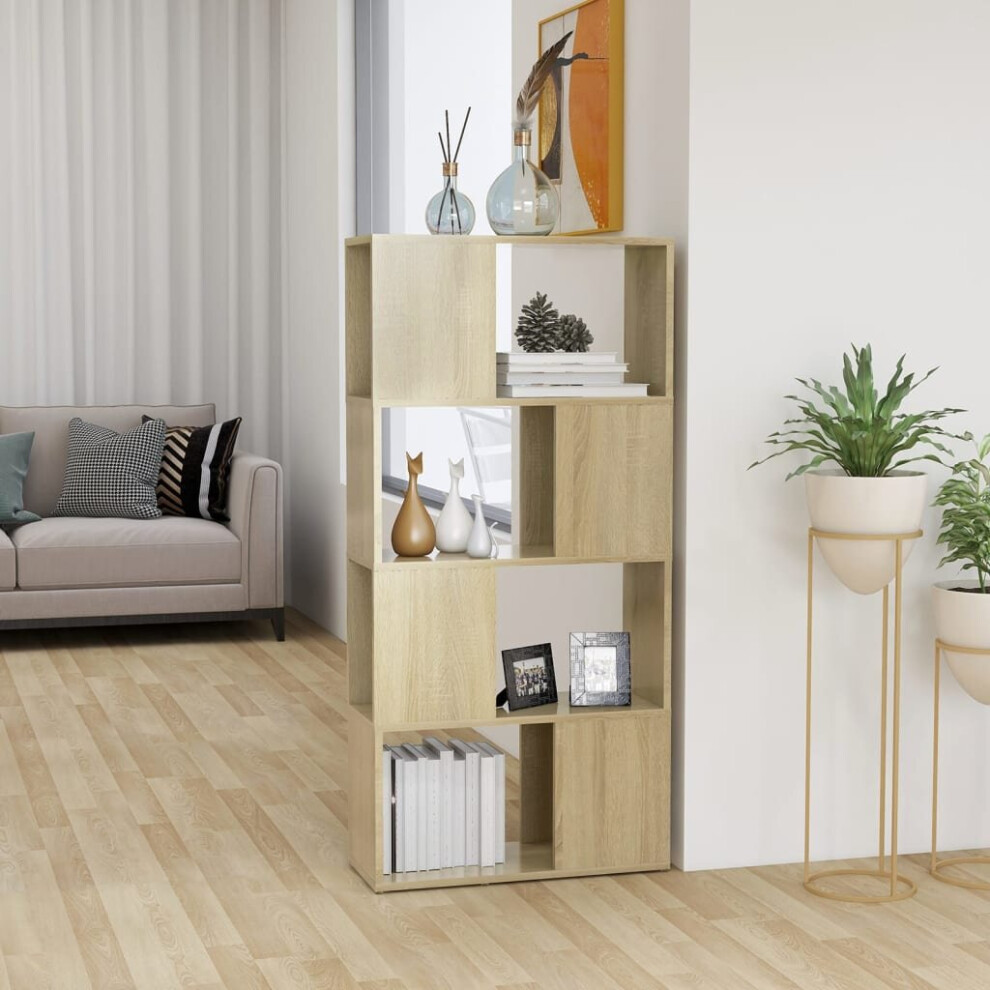 Vidaxl Book Cabinet Room Divider Sonoma Oak Engineered Wood Home Bookcase