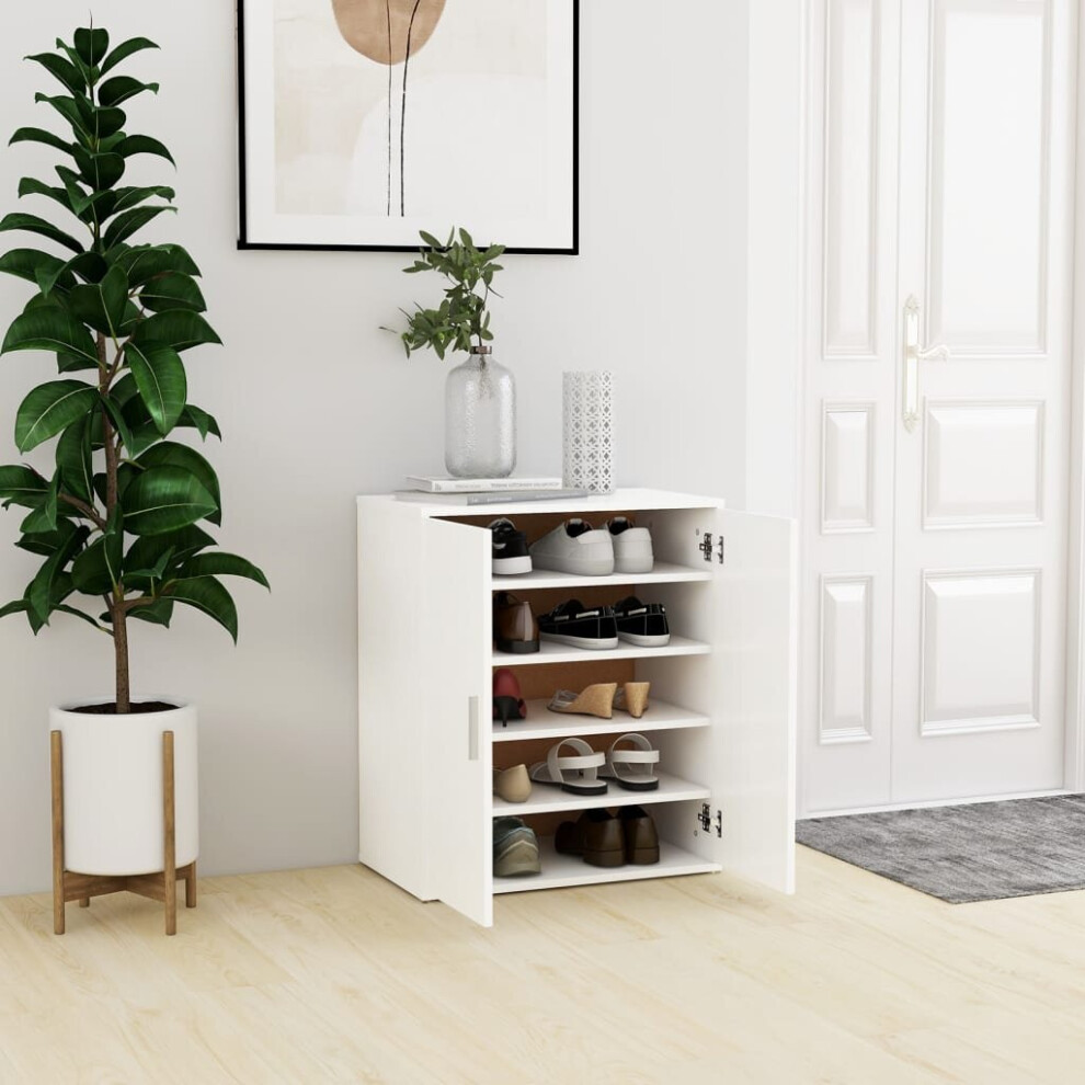 Vidaxl Shoe Cabinet White Engineered Wood Shoe Rack Storage Organiser Cabinet