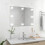 VidaXL vidaXL Wall Frameless Mirror with LED Lights Rectangular Glass Makeup Mirror 1