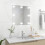 VidaXL vidaXL Wall Mirror with LED Lights Square Glass Wall-Mounted Makeup Mirror 1