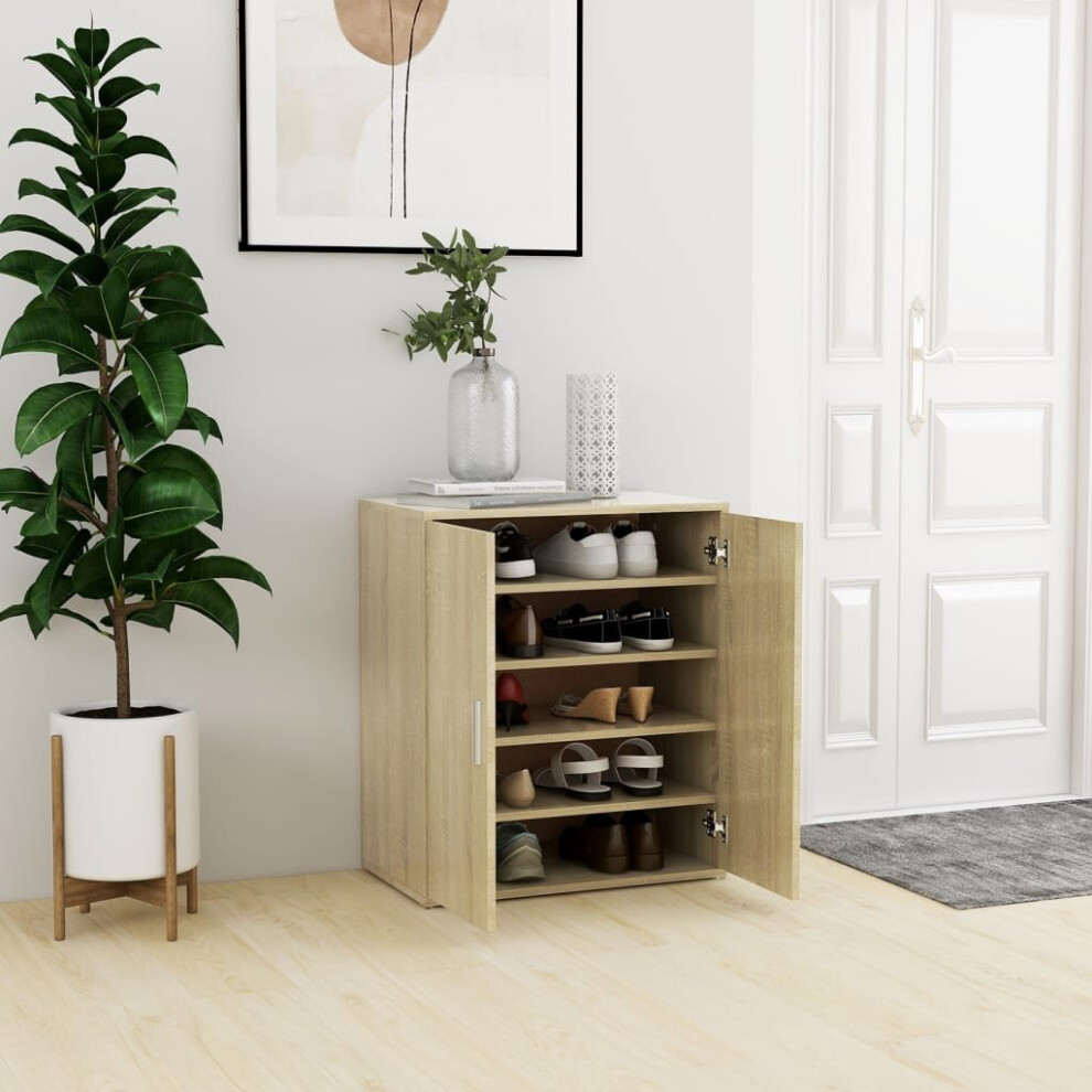 vidaXL Shoe Cabinet Sonoma Oak Engineered Wood Shoe Storage Organiser Cabinet