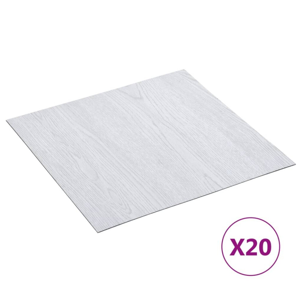 vidaXL 20x Self-adhesive Flooring Planks PVC White Carpet Tile Laminate Floor