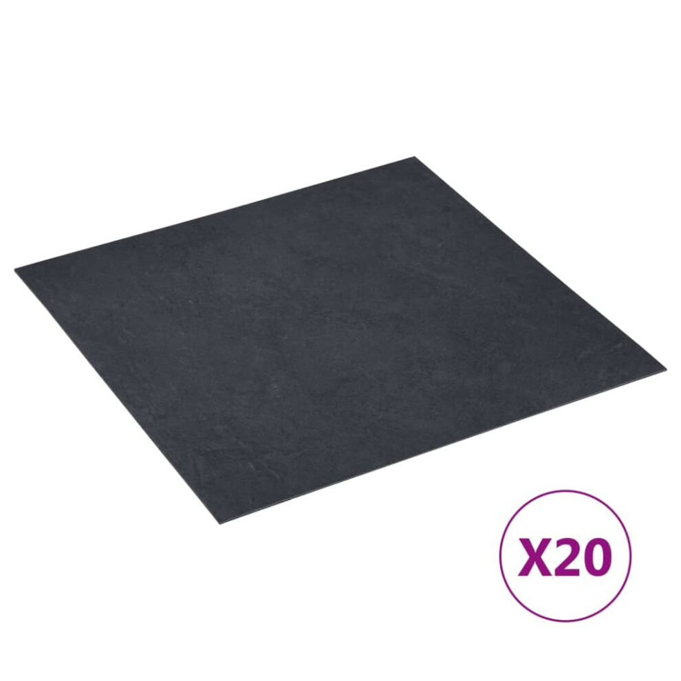 vidaXL 20x Self-adhesive Flooring Planks PVC Black Marble Laminate Floor Home