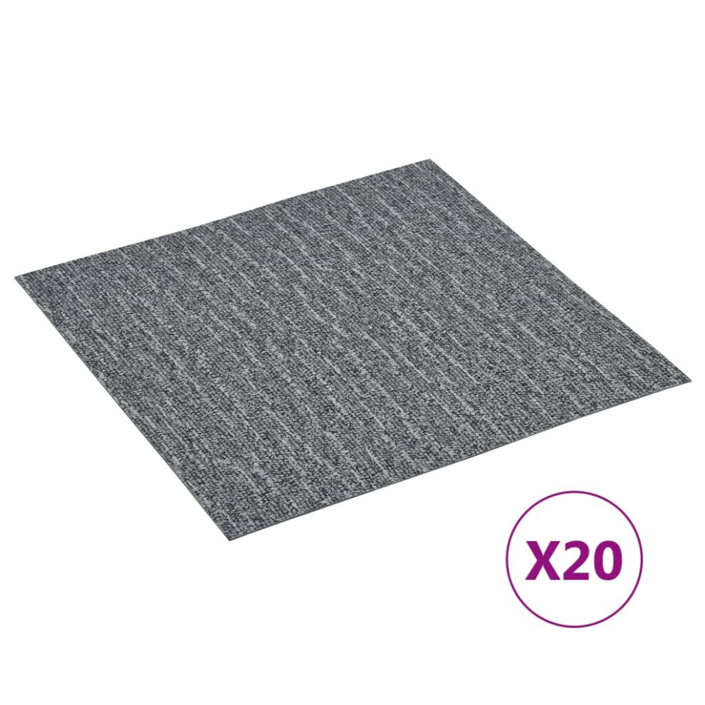 vidaXL 20x Self-adhesive Flooring Planks PVC Grey Carpet Tile Laminate Floor