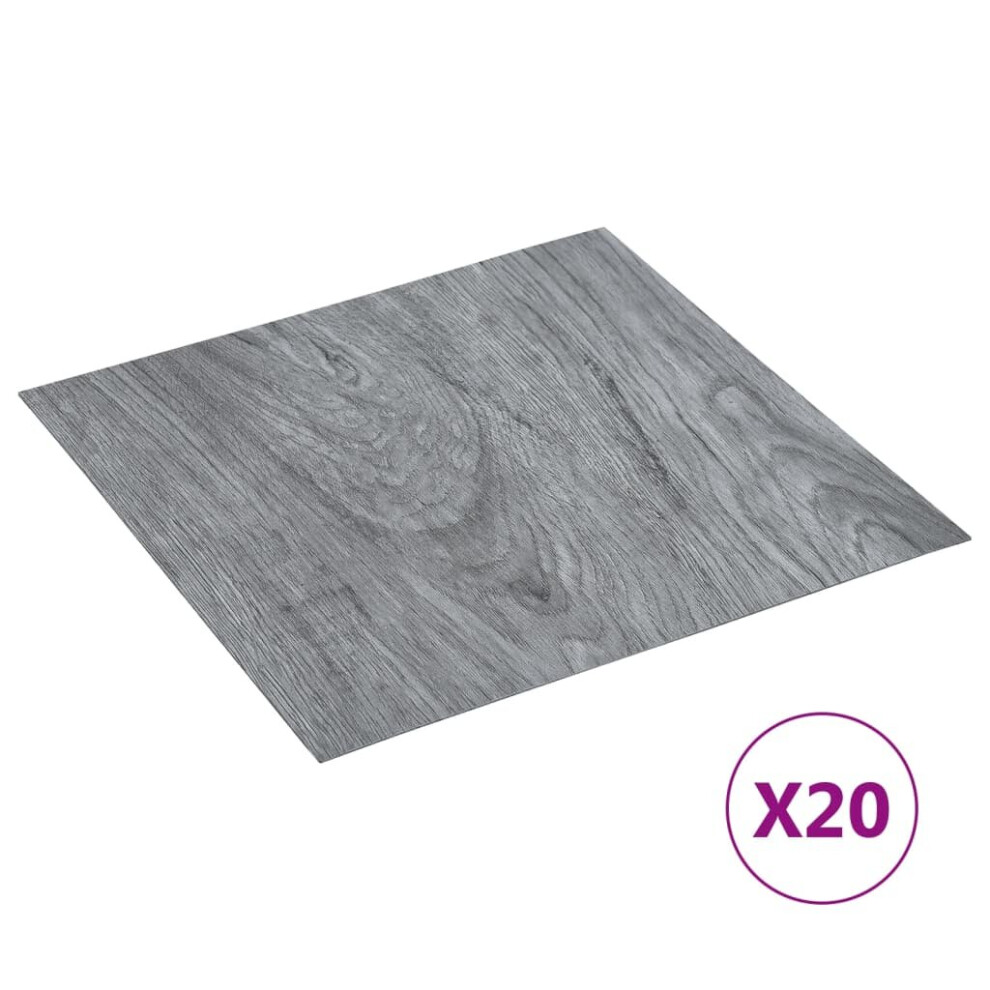 vidaXL 20x Self-adhesive Flooring Planks PVC Light Grey Carpet Laminate Floor