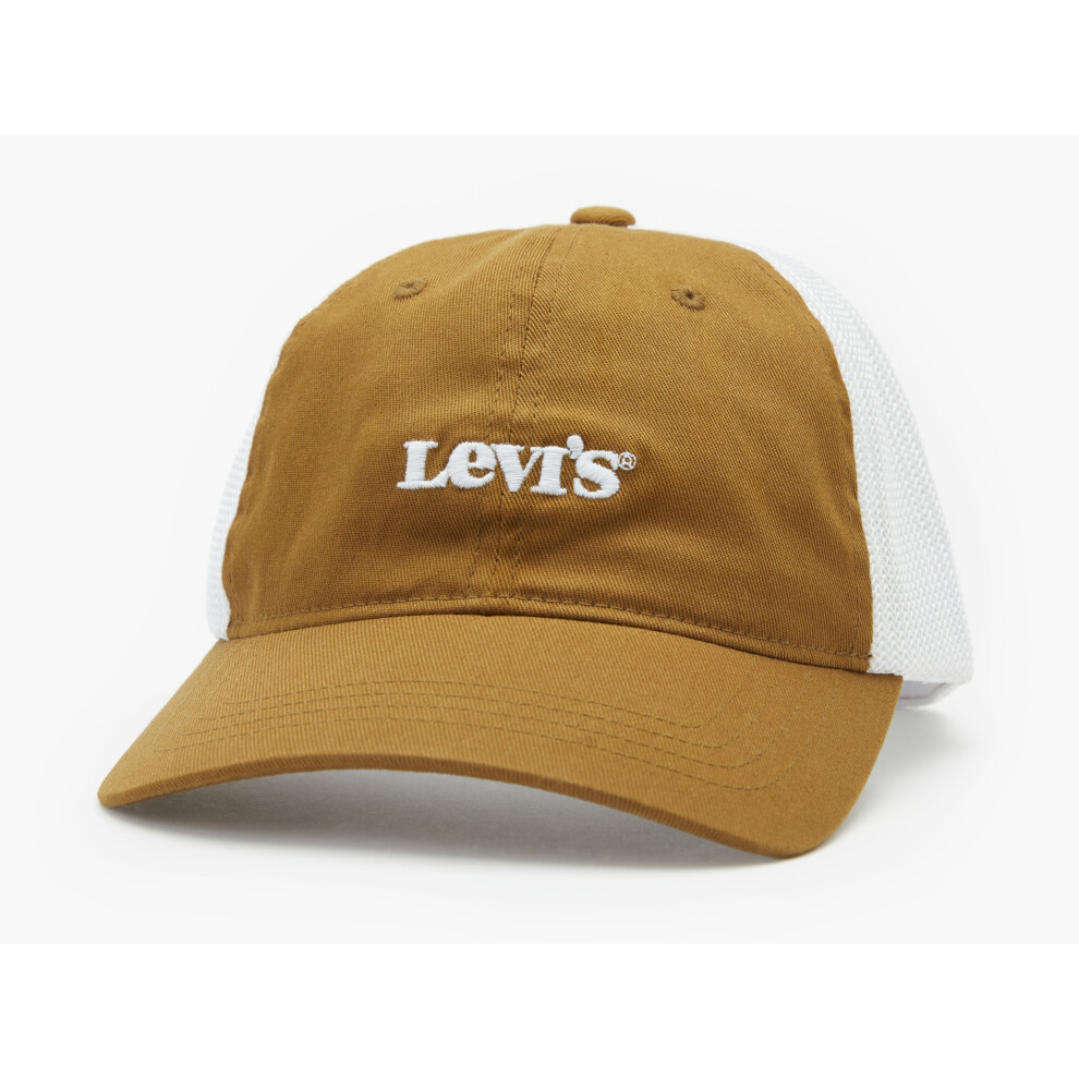 Levi's Mens Snapback Flexfit Trucker Cap ~ Vintage Logo Khaki