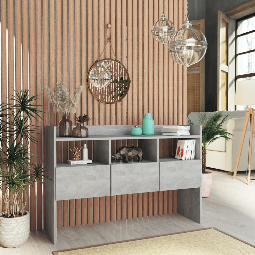 Vidaxl Sideboard Concrete Engineered Wood Organiser Cupboard Side Cabinet Grey