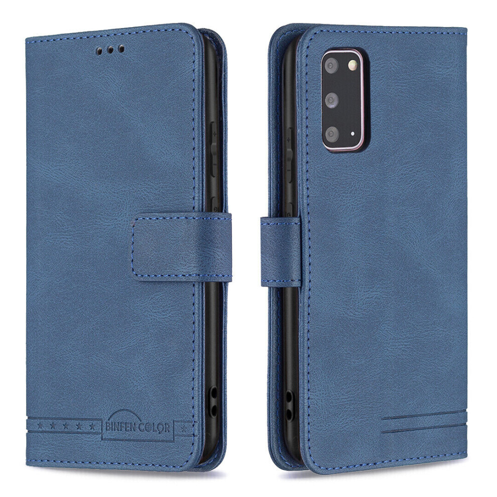 Gangxun Samsung Galaxy S20 5G Case Wallet With Rfid Blocking Credit Card Slot Viewing Stand Magnetic Closure - Blue