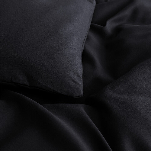 Imperial Rooms (Black , Single) Plain Duvet Cover Single Double King Bed Set Quilt 2