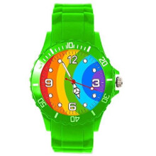 Quartz Watch Green Silicone for Rainbow NHS LGBT Fans