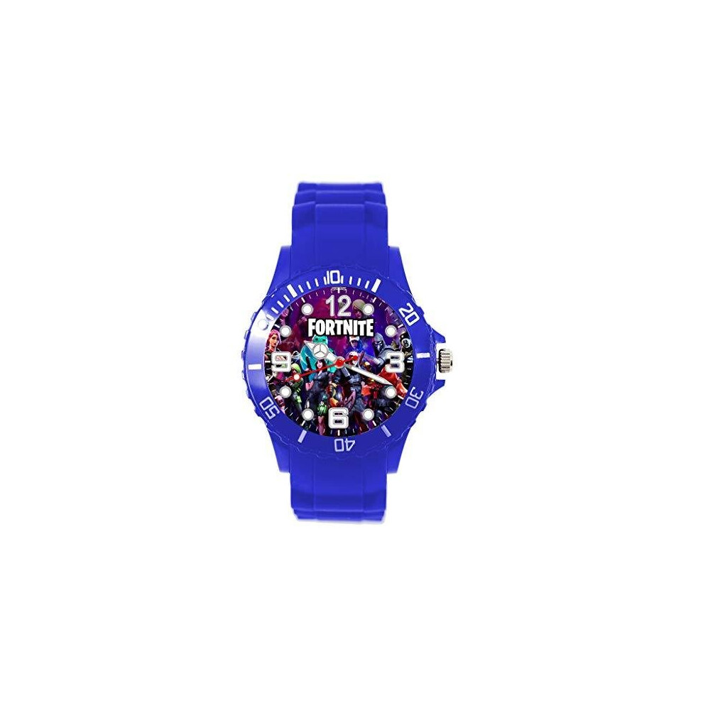 Blue Silicone Watch for GAME Fans compatible with fortnite