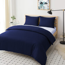Lenzuolo Con Angoli Cotone Egiziano 1000 Fili - Super King Blu Navy Profondo 41 Cm