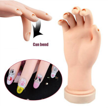 Practice Nail Art Trainer Training Faux Hand Model Gel False Tips Manicure Tools