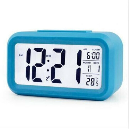 (Blue) Digital Alarm Snooze Clock With Night Back Light