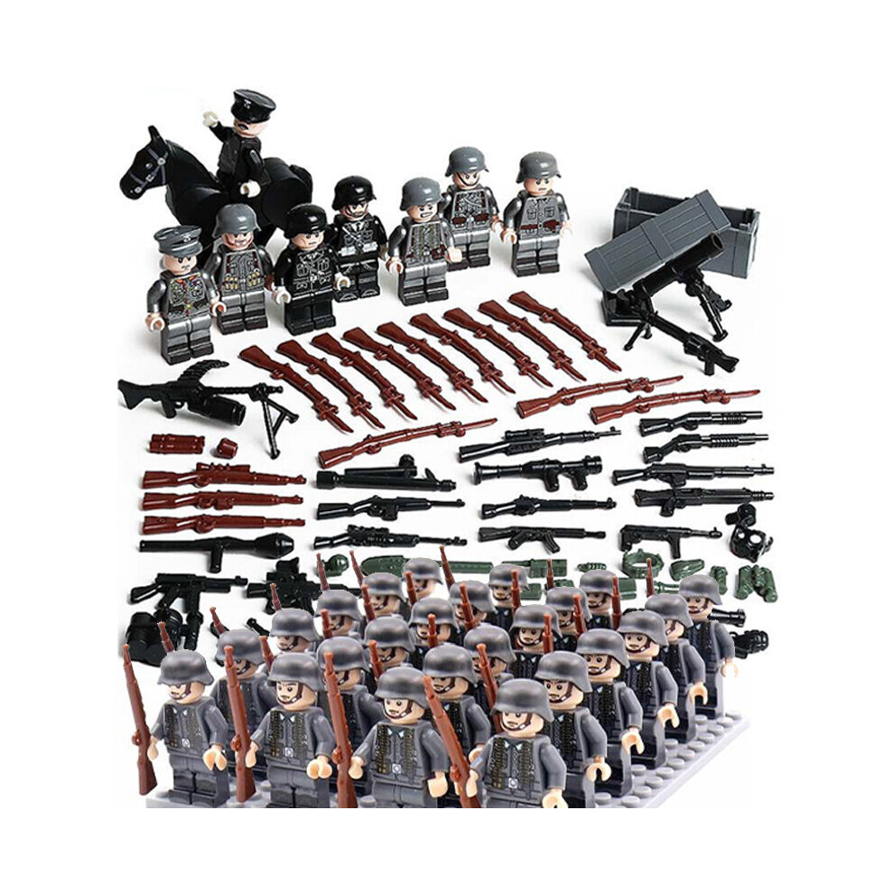 (C) 32pcs Several weapons German Empire phalanx combination military minifigures building blocks assemble educational toys