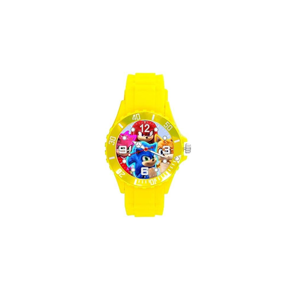 Taport Yellow Silicone Quartz Watch For Game Fans E5 Compatible With Hedgehog Sonic Blue,Yellow
