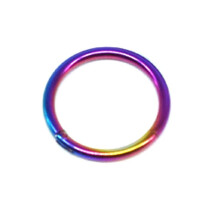 (Rainbow-Thickness1.0mm, Diameter 
-10mm) Steel Nose Ring Septum Clicker Hinge Segment For Ear Helix Tragus Ring Hoop
