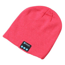 (Pink) Soft Warm Beanie Hat Bluetooth Smart Cap Wireless Headphone Set Speaker Mic Hot